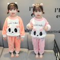 thumbnail image 3 of Conjunto de pijama de franela para niños, ropa de hogar de vellón coral para niñas de 1, 2, 3 y 4 años, conjunto cálido de dos piezas para niñas de 5 años, 3 of 6