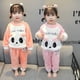 thumbnail image 2 of Conjunto de pijama de franela para niños, ropa de hogar de vellón coral para niñas de 1, 2, 3 y 4 años, conjunto cálido de dos piezas para niñas de 5 años, 2 of 6