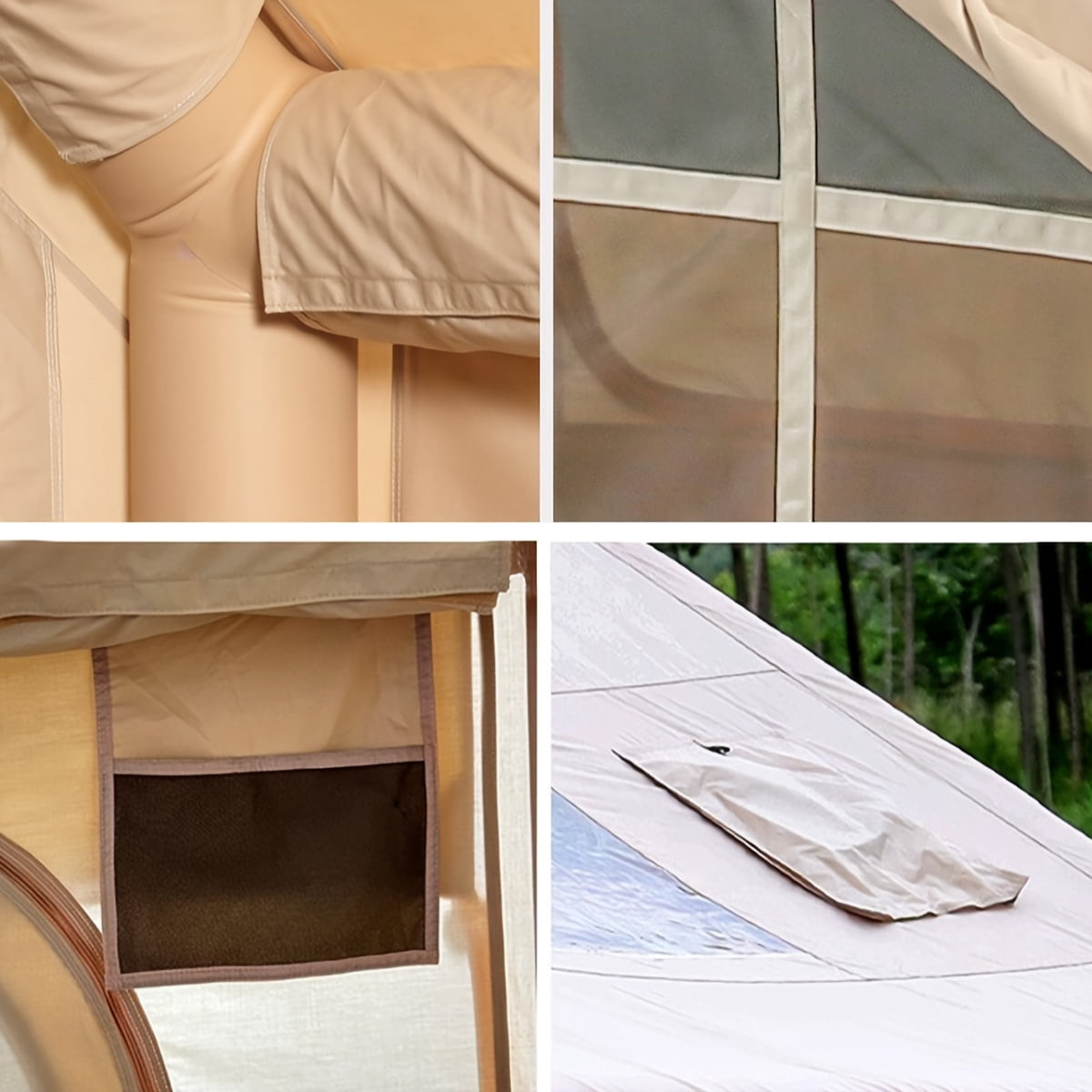 6-8 People Inflatable Tent for Camping , Easy Setup Blow Up Tent with Stove Jack , Waterproof Air Tent Portable for Party