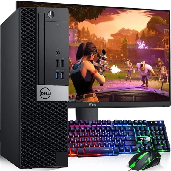 Restored Dell 3070 SFF Gaming PC | i5-8th Gen Processor | Nvidia GT 1030 GPU | 16GB DDR4 RAM | 128GB SSD+500GB HDD | WiFi+ Gaming Keyboard & Mouse | Windows 11 Pro Gaming PC Bundle (Refurbished)