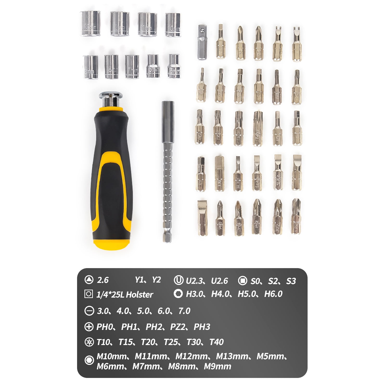 KUFptva Screwdriver Bit Socket Set 42 in 1 Ratcheting Screwdriver Set with Case Multipurpose Tool for Professional Screwdriver Set