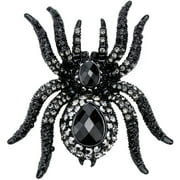 Szxc Jewelry Women's Crystal Halloween Spider Pin Brooch Pendants