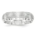 thumbnail image 5 of 925 Sterling Silver Rhodium-plated 6mm Brushed Fancy Band Ring Size 10.5, 5 of 7