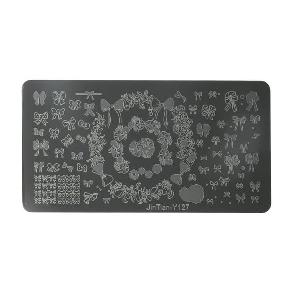 Unique Bargains 1 Pc Colorful Nail Art Stamp JinTian-Y127 Silver Tone