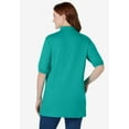 thumbnail image 2 of Woman Within Plus Size Elbow-Sleeve Polo Tunic, 2 of 6
