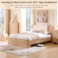 thumbnail image 5 of Aitjunz Modern Full Size Bed Frame with Upholstered Headboard and Charging Station, 2 Storage Drawers, Fluted Wood Platform Bed Frame, No Box Spring Needed, White, 5 of 5