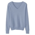 thumbnail image 6 of Women's Casual V Neck Long Sleeve Sweaters =Pullover Winter Warm Knitted Sweater Jumper Tops Blouse Gifts, 6 of 9