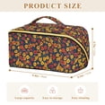 thumbnail image 4 of FORMRS Makeup Bag Travel Cosmetic Organizer for Women Fold Flat Zipper Pouch with Handle, Yellow Floral, 4 of 8