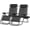 Black, variant on NeoNiches Set of 2 Relaxing Recliners Patio Chairs Adjustable Steel Mesh Zero Gravity Lounge Chair Beach Chairs with Pillow and Cup Holder (Yellow Stripe)