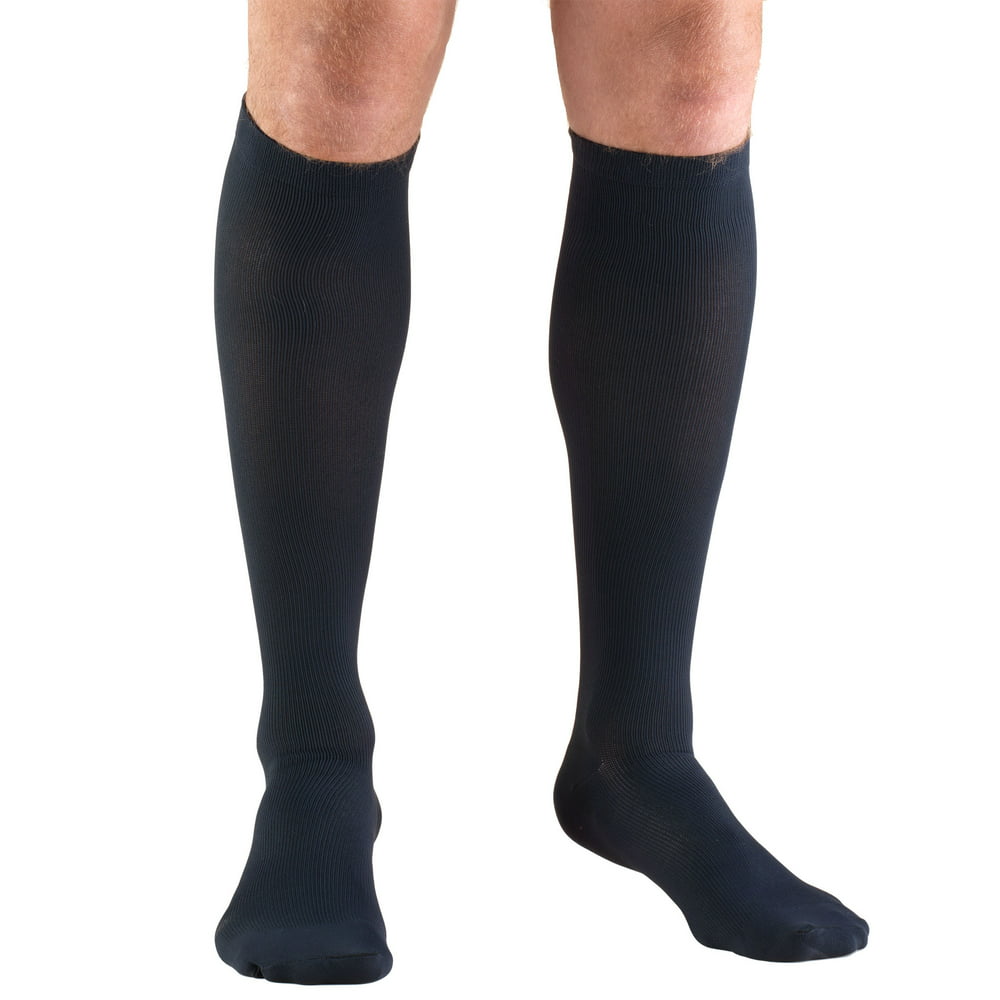 Truform Mens Compression Socks 15 20 Mmhg Knee High Navy Medium