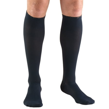 Truform Men's Socks, Knee High, Dress Style: 15-20 mmHg, Navy, X-Large