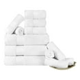 thumbnail image 2 of Superior Aria Turkish Cotton 12-Piece Towel Set, Ultra Soft Heavyweight Towels, White, 2 of 6