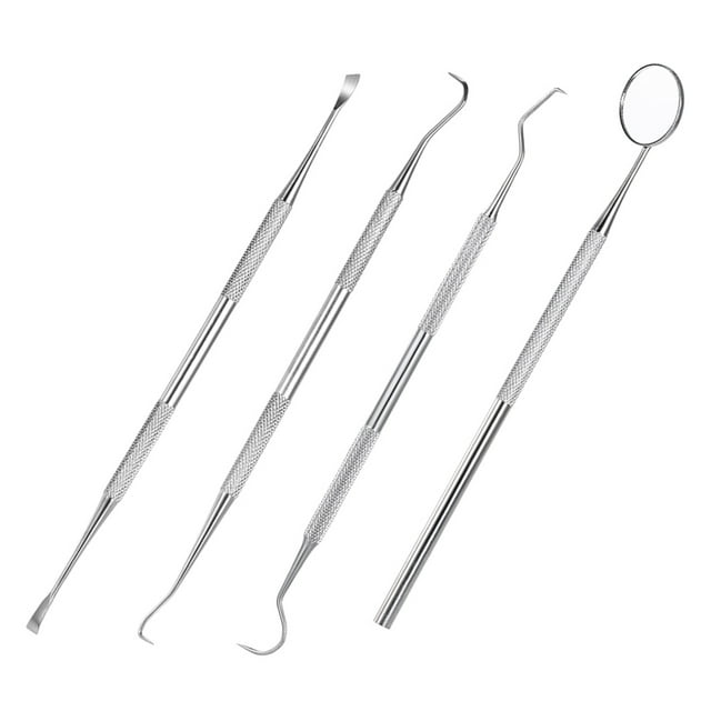 Graflsoa Professional Stainless Steel Dental Kit with 4 Essential Tools for Oral Care and Hygiene