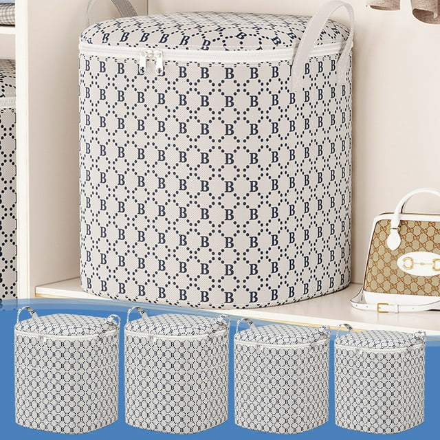 Fiudx Bolsa de Almacenamiento para Colchas, Organizador de Gran Capacidad, Diseño Compacto, Tela No Tejida Transpirable, Multiusos para Ropa y Ropa de Cama, Organización Del Hogar, Tamaño 50 X 45 Cm