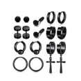 thumbnail image 1 of Juego de pendientes de acero inoxidable Juego de pendientes negros para hombre Juego de moda múltiple, 1 of 1
