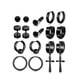 thumbnail image 1 of Juego de pendientes de acero inoxidable Juego de pendientes negros para hombre Juego de moda múltiple, 1 of 6
