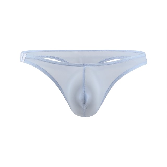 Tanga de seda de hielo fina con forma de U para hombre, cintura baja, sexy, a la moda