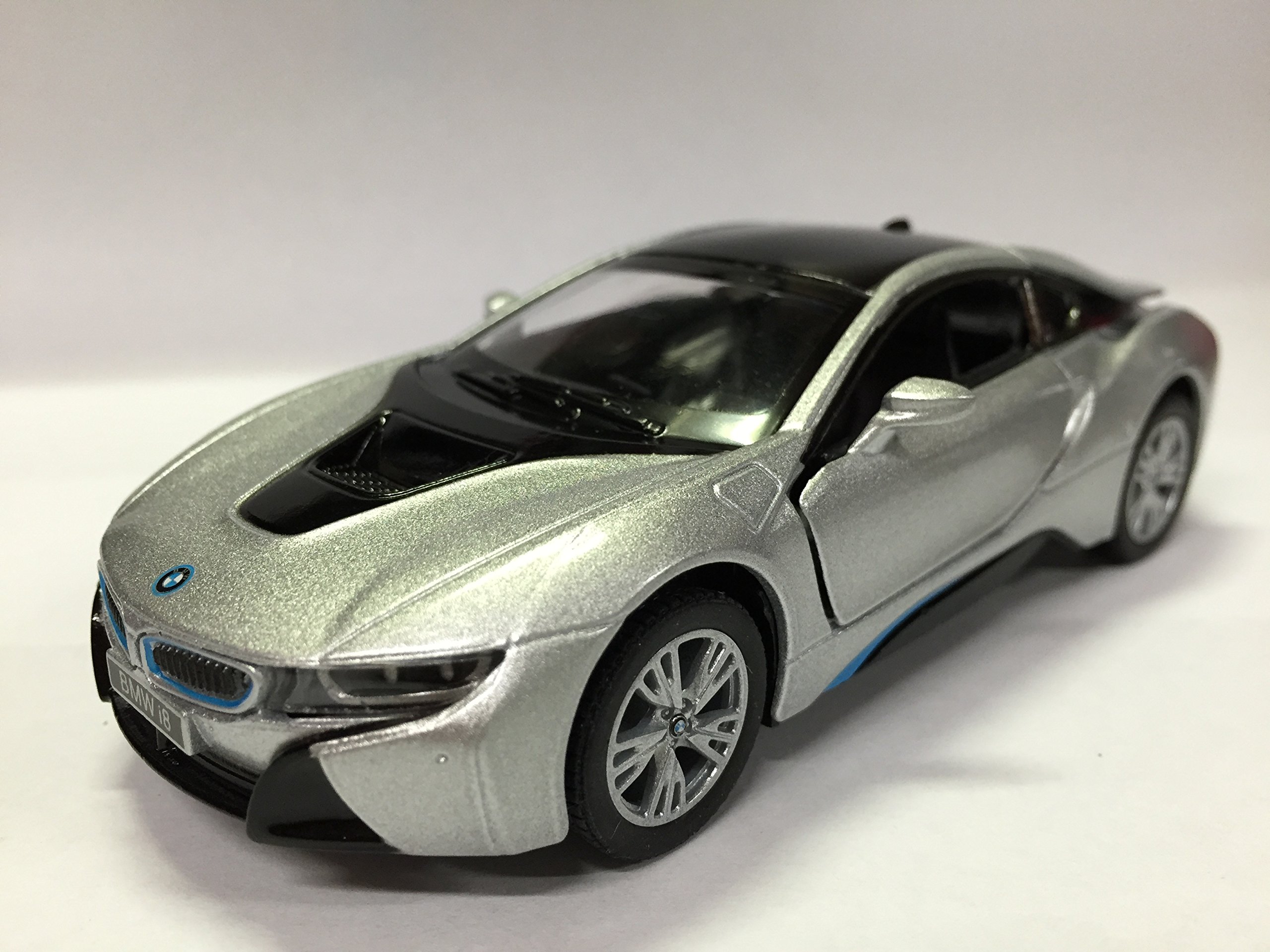 Kinsmart BMW I8 1:36 Scale Die-Cast Model Car – Black, With Pull-Back Action & Opening Doors