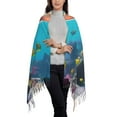 thumbnail image 3 of Cauagu Underwater Diving Cat Print Women Wrap Shawl tassels Scarves Retro Scarf 77.6"X28.3", 3 of 8
