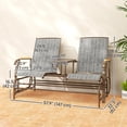 thumbnail image 3 of Outsunny Causeuse-Banc à Bascule d'Extérieur, Chaise Balançoire pour 2 Personnes avec Table, 3 of 10