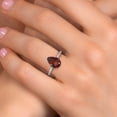 thumbnail image 4 of Gem Stone King 10K White Gold Red Garnet and Lab Grown Diamond Engagement Ring for Women | 2.20 Cttw | Pear Shape 10X7MM | Gemstone January Birthstone | Size 7, 4 of 6