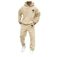 thumbnail image 1 of Male Casual Solid Two Piece Hooded Sports Suit Pocket Raglan Sleeve Hoodies Drawstring Pant Set Men Regular Suits Mens Ruffle Tux Casual Suit Big And Tall Men Suits Formal Suits for Men And Outfits, 1 of 4