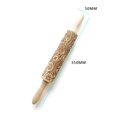 thumbnail image 2 of CAYU Christmas Flower Snowflake Pattern Rolling Pin Flower Gravure Laser sur Rouleau en Bois en Relief, 2 of 6
