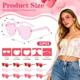 thumbnail image 6 of Heart Glasses for Women Valentine Party Glasses Fun Trendy Heart Shaped Glasses for Birthday Wedding Bachelorette Party Favor PinkRed 12PCS, 6 of 7