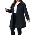 thumbnail image 5 of Agnes Orinda Women's Plus Size Coats Single Breasted Trench Jacket Winter Long Peacoats 2X Dark Blue, 5 of 7
