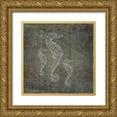 thumbnail image 1 of Murdock, Ramona 12x12 Gold Ornate Wood Framed with Double Matting Museum Art Print Titled - Seahorse Geometric Silver, 1 of 4