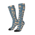 thumbnail image 2 of Easygdp French Bulldog Yoga Soccer Socks Sport Knee High Socks Calf Compression Athletic Socks for Men and Women, 2 of 9