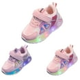 thumbnail image 4 of Otqutp Baby Girls Cartoon Lights up Sneakers Cute Funny Hook Loop Non Slip Sport Shoes Toddler New Born Walking Athletic Shoes, 4 of 8