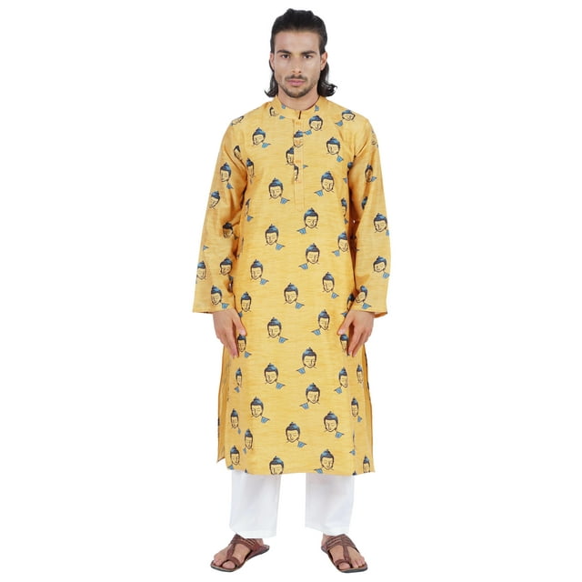Atasi Traditional Long Sleeve Kurta For Men Mandarin Collar Neck Wear Party Wear