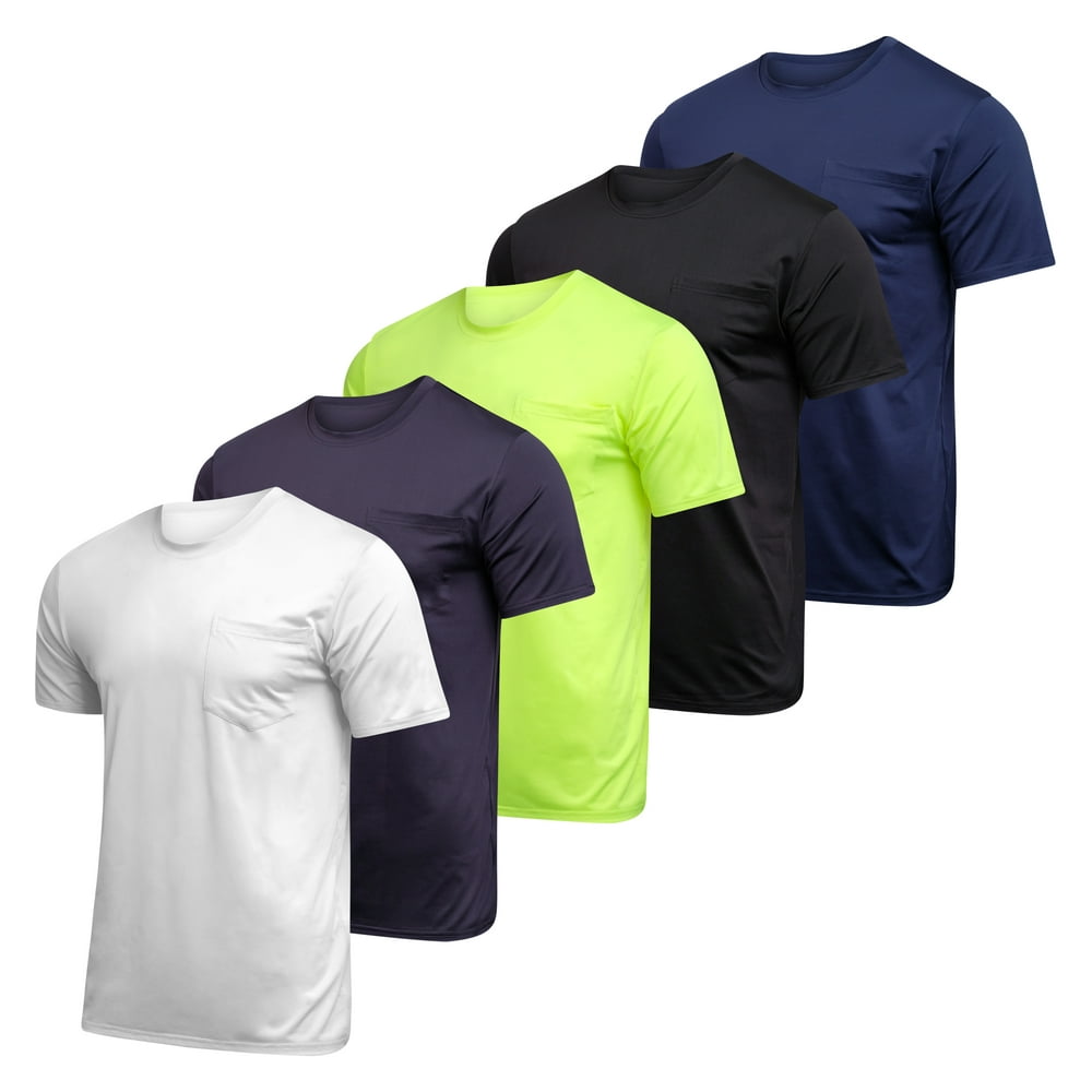 Real Essentials - 5-Pack Boys Active Dry Fit Pocket Crew Neck T-Shirt ...
