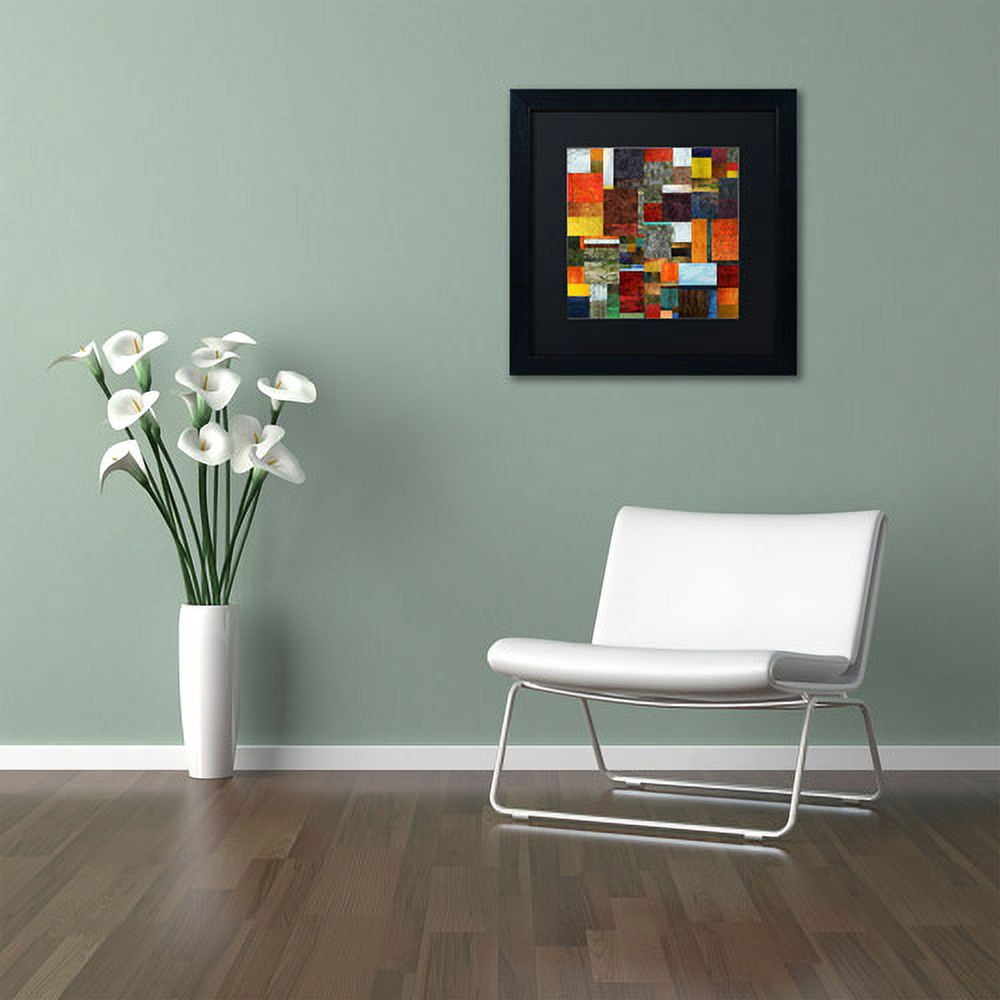 Trademark Fine Art "Brocade Color Collage 2" Canvas Art by Michelle Calkins, Black Matte, Black Frame