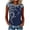 #226-Navy, variant on Women's Contrast Denim Trim Sleeveless Top with Scattered Print