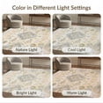thumbnail image 7 of ODIKA 4'x6' Washable Area Rug Neutral Vintage Ornamental Distressed Livingroom Playroom Dining for Home Office, Under Desk, Non-Slip Chair-Friendly, Flatwoven, 7 of 7