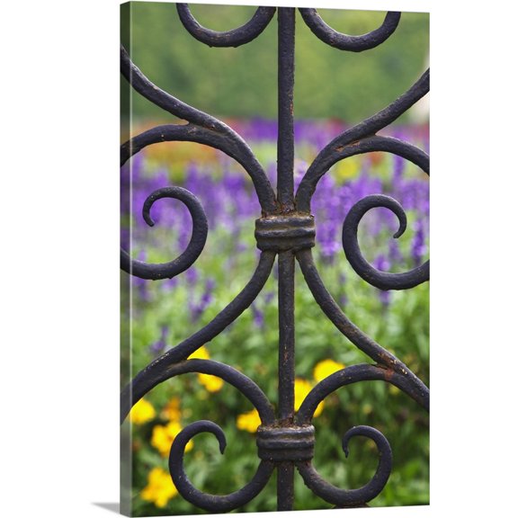 Great BIG Canvas | "Austria, Salzburg, View of garden through wrought iron gate at Mirabell Palace" Canvas Wall Art - 20x30