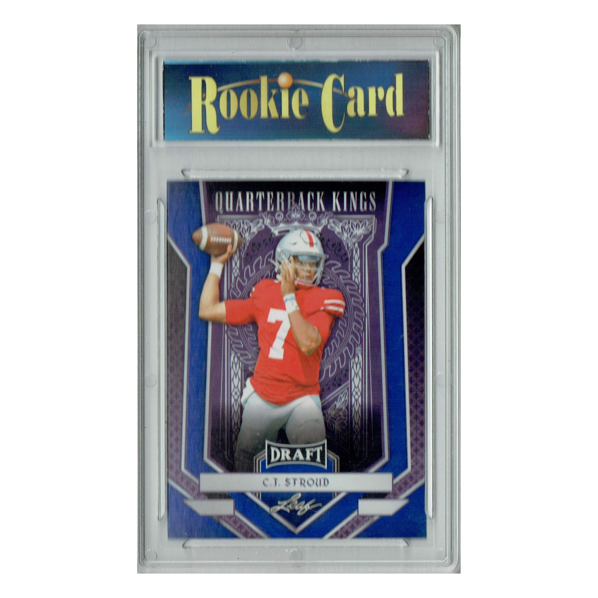 Certified Mint+ C.J. Stroud 2023 Leaf Football #90 Blue SP Quarterback Kings Rookie Card