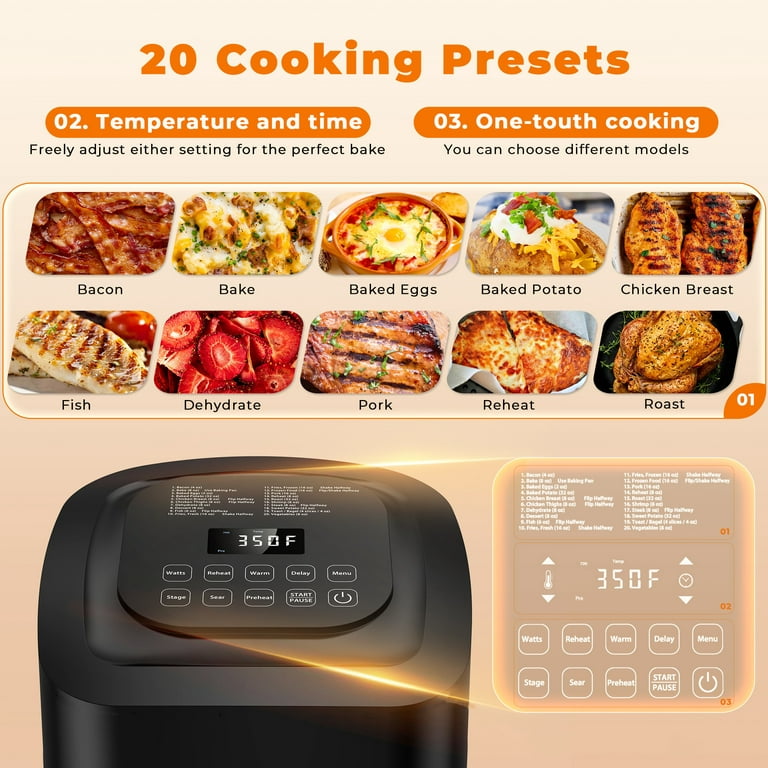  NUWAVE Brio 3-Quart Digital Air Fryer With Bonus Pan and Frying  Rack with One-Touch Digital Controls, 6 Easy Presets, Precise Temperature  Control, Recipe Book, Wattage Control, Preheat and Reheat : Home