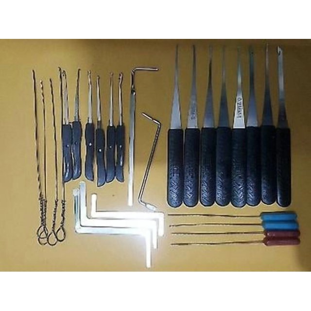 Locksmith Tension Wrench Tool , Broken Key Extractor Tools With Transparent Practice Pick Lock Combination