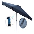 thumbnail image 3 of 10ft Heavy-Duty Round Outdoor Market Patio Umbrella w/Steel Pole, Push Button Tilt, Easy Crank Lift - Dark Gray, 3 of 4