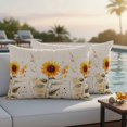 thumbnail image 5 of Watercolor Sunflower Pillow Covers 2 Pack Spring Flower Plant Pillowcase Waterproof Outdoor Throw Pillow Cover for Patio Balcony Rectangular Cushion 20”x12”, 5 of 9