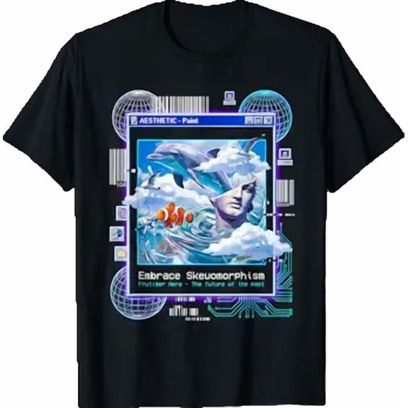 Frutiger Aero Skeuomorphism Vaporwave Aesthetic Glitch Art T-Shirt
