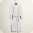 thumbnail image 5 of aohooy Cotton Waffle Robe Men Big and Tall 3/4 Sleeve Kimono Robe Casual V Neck Loungewear Sleepwear Bathrobe with Belt and Pockets for Spa Resort Home White,XL, 5 of 7