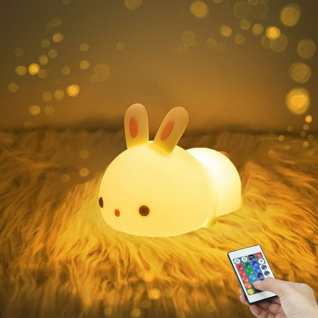 Lámpara YOTOZU Bunny Night Light USB recargable, 16 colores