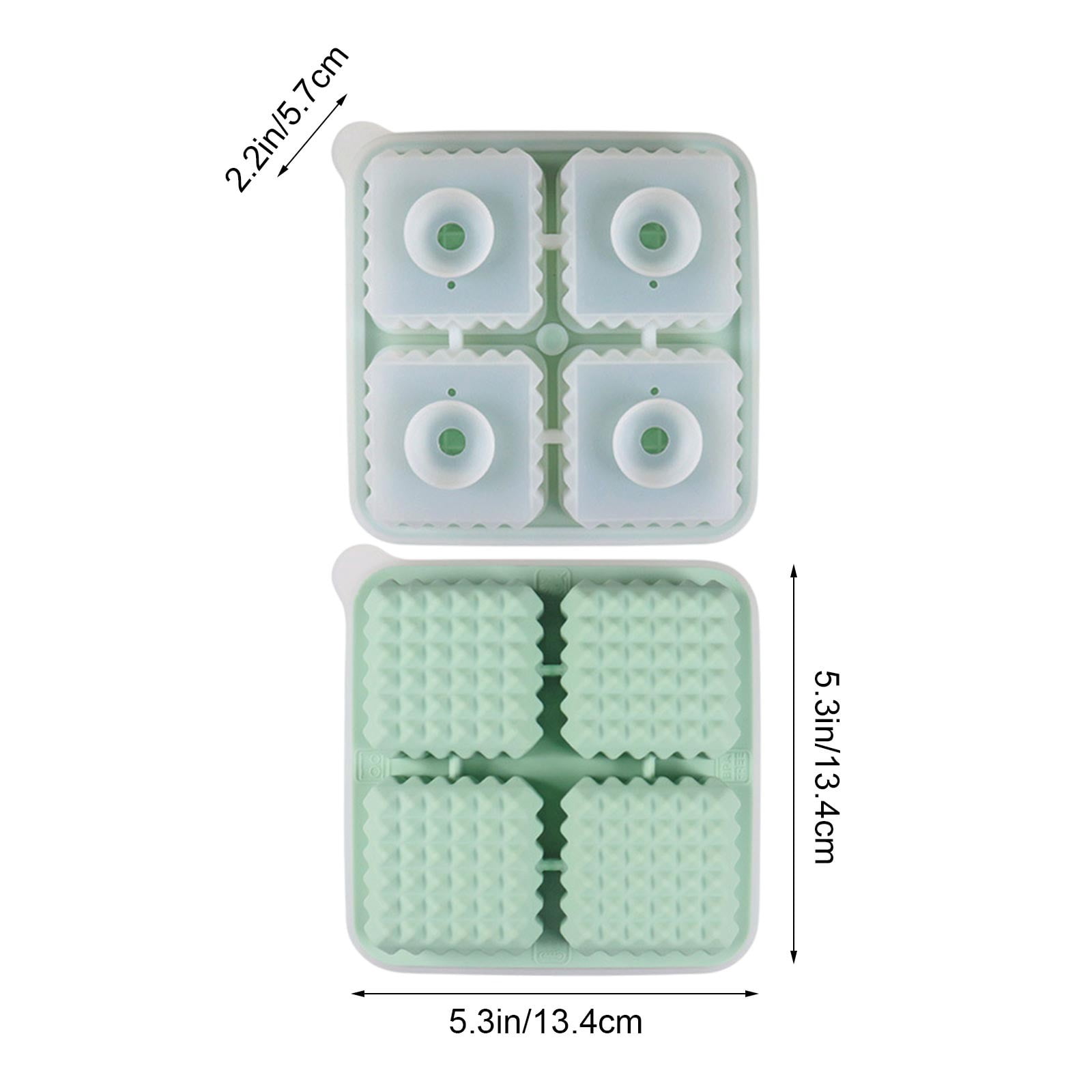 Werulen Large Size Silicone Ice Mold Flexible Reusable Easy Release Clean,Whiskey Cocktail Bourbon Beverage Drink Making,Square Ice Tray,Ice Making Mold,Bar Kitchen Freezer Tool