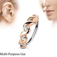 thumbnail image 3 of MoBody 3-Pack 20G Nose Ring Piercing Hoop Paved CZ Crawler Surgical Steel Cartilage Earring Set (8mm) (Mix), 3 of 5