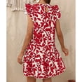 thumbnail image 3 of Baikeli Liquidation Robes pour Femmes Dames Été Mode Col Rond Manches Volantées Robe Plissée Imprimée Robe de Fête d'Été, 3 of 4