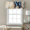 thumbnail image 3 of Spring Idyllic Wood Grain Valance Curtain White Daisy Blue Butterfly Window Valances Rod Pocket Short Curtains Window Treatments for Kitchen Bedroom Bathroom Laundry 60" x 18", 3 of 9